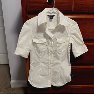 Moda International White Button-Up Shirt